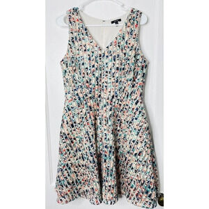 Apt 9 Dress 14 Sleeveless Mixed Textile Knee Length Multicolor Art Stripes Boho